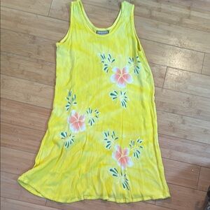 Vibrant Yellow Floral Sleeveless Dress
